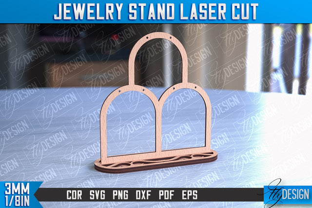 Jewelry Stand Laser Cut Design | Accessories Stand | CNC File SVG Fly Design 
