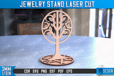 Jewelry Stand Laser Cut Design | Accessories Stand | CNC File SVG Fly Design 