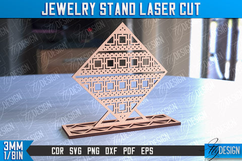 Jewelry Stand Laser Cut Design | Accessories Stand | CNC File SVG Fly Design 