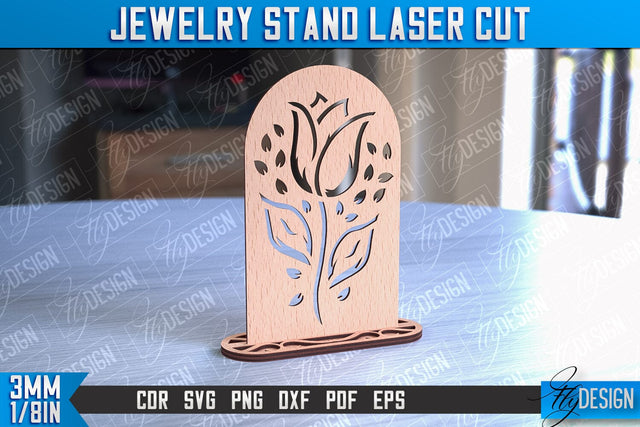 Jewelry Stand Laser Cut Design | Accessories Stand | CNC File SVG Fly Design 