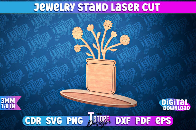Jewelry Stand Laser Cut Design | Accessories Stand | CNC File SVG The T Store Design 