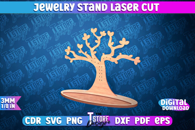 Jewelry Stand Laser Cut Design | Accessories Stand | CNC File SVG The T Store Design 