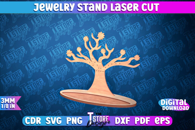 Jewelry Stand Laser Cut Design | Accessories Stand | CNC File SVG The T Store Design 
