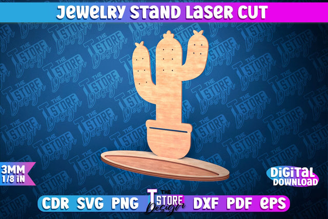 Jewelry Stand Laser Cut Design | Accessories Stand | CNC File SVG The T Store Design 