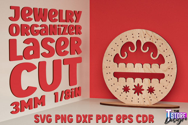 Jewelry Stand Laser Cut Design | Accessories Stand | CNC File SVG The T Store Design 