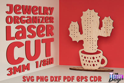 Jewelry Stand Laser Cut Design | Accessories Stand | CNC File SVG The T Store Design 