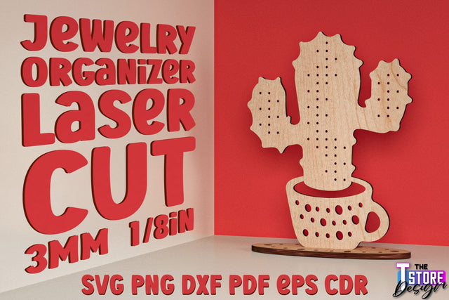 Jewelry Stand Laser Cut Design | Accessories Stand | CNC File SVG The T Store Design 