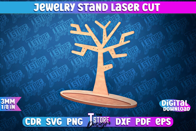 Jewelry Stand Laser Cut Design | Accessories Stand | CNC File SVG The T Store Design 