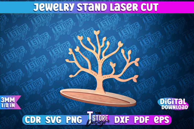 Jewelry Stand Laser Cut Design | Accessories Stand | CNC File SVG The T Store Design 