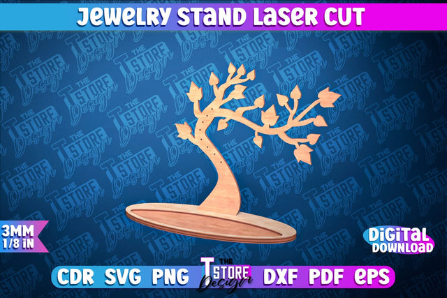 Jewelry Stand Laser Cut Design | Accessories Stand | CNC File SVG The T Store Design 
