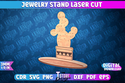 Jewelry Stand Laser Cut Design | Accessories Stand | CNC File SVG The T Store Design 