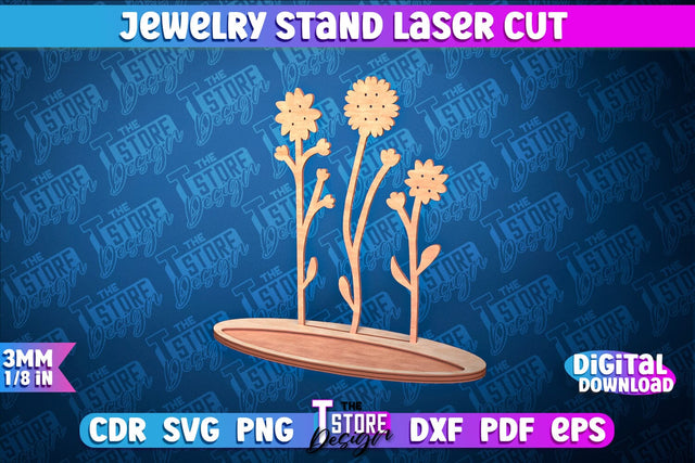 Jewelry Stand Laser Cut Design | Accessories Stand | CNC File SVG The T Store Design 