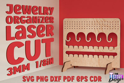 Jewelry Stand Laser Cut Design | Accessories Stand | CNC File SVG The T Store Design 
