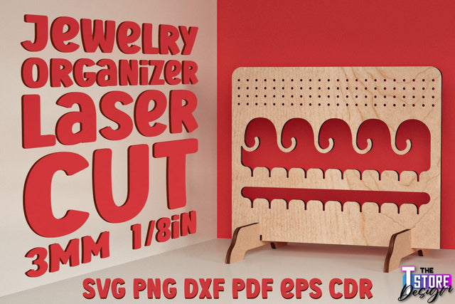 Jewelry Stand Laser Cut Design | Accessories Stand | CNC File SVG The T Store Design 