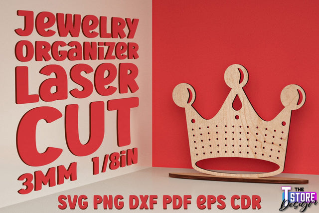 Jewelry Stand Laser Cut Design | Accessories Stand | CNC File SVG The T Store Design 