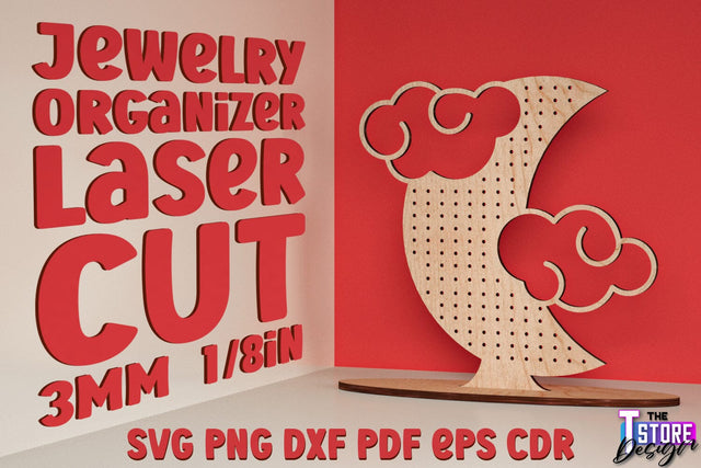 Jewelry Stand Laser Cut Design | Accessories Stand | CNC File SVG The T Store Design 