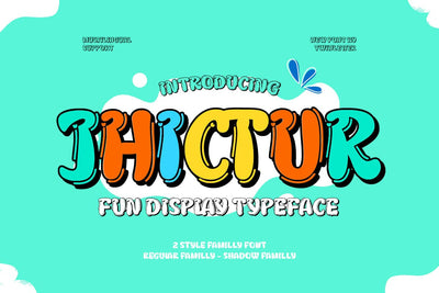 Jhictur - Playful Display Font Font twinletter 