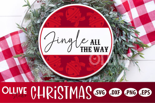 Jingle All The Way Christmas Door Sign SVG SVG Ollive Studio 