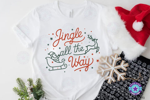 Jingle all the way, Christmas Quote SVG Design, Christmas Sublimation SVG FiveStarCrafting 