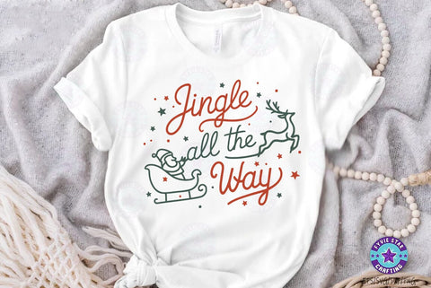Jingle all the way, Christmas Quote SVG Design, Christmas Sublimation SVG FiveStarCrafting 