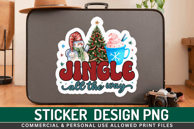 Jingle all the way Stickers Design Sublimation Regulrcrative 