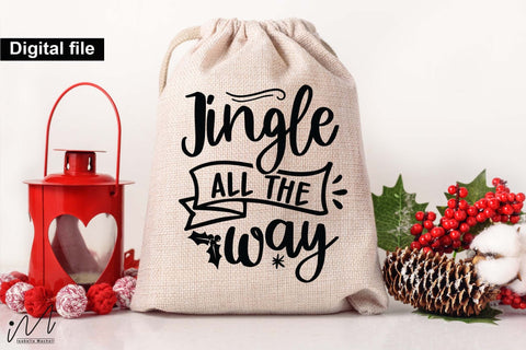 Jingle All the Way SVG – Christmas Wine Bag Design SVG Isabella Machell 
