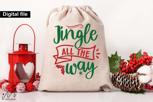 Jingle All the Way SVG – Christmas Wine Bag Design SVG Isabella Machell 