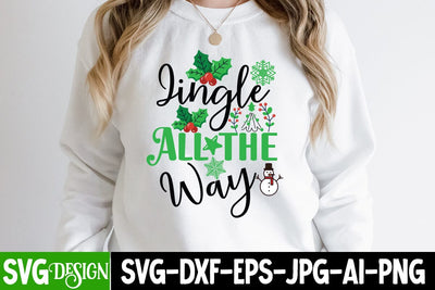 Jingle All The Way SVG Cut File, Jingle All The Way SVG Design, Jingle All The Way SVG Design Quotes, Jingle All The Way SVG PNG SVG BlackCatsMedia 