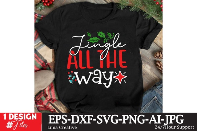 Jingle All The Way SVG Cut File,Christmas SVG Design,Christmas PNG,Christmas SUblimation,Christmas T-shirt DEsign,Christmas SVG Bundle SVG Insomnia Std 