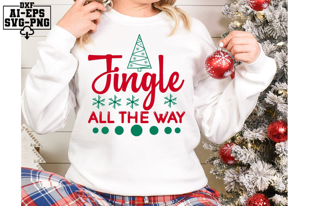 Jingle All The Way Svg Cut Files Creative Art So Fontsy