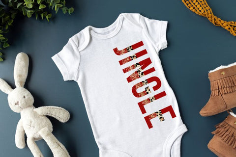 Jingle | Red Leopard Glitter Christmas PNG | Festive Holiday Typography Design Sublimation Print Perfect Design Shop 