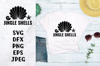 Jingle shells SVG. Funny Christmas in July quote shirt design SVG LaBelezoka 