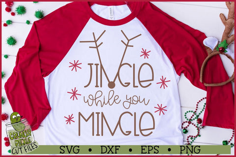 Jingle While You Mingle Christmas SVG File SVG Crunchy Pickle 