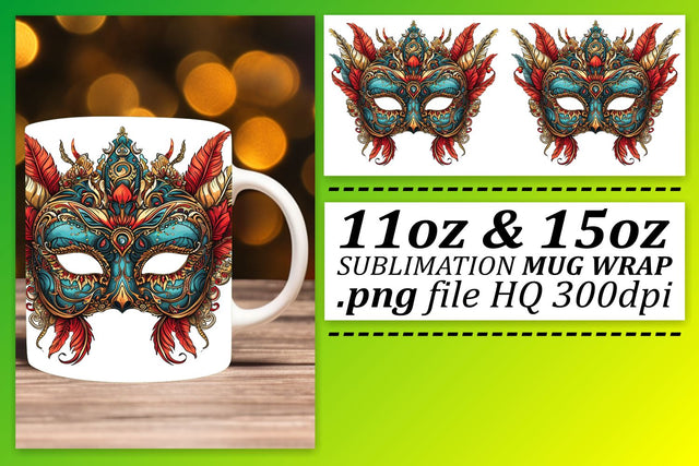 Join the Celebration: Mardi Gras Mask Sublimation Art Sublimation afrosvg 