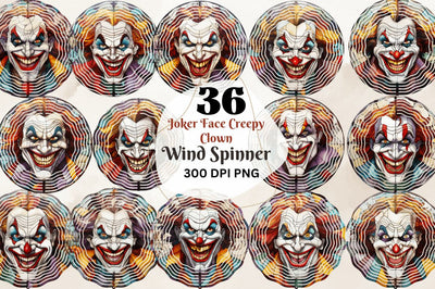 Joker Face Creepy Clown Wind Spinner Sublimation Regulrcrative 