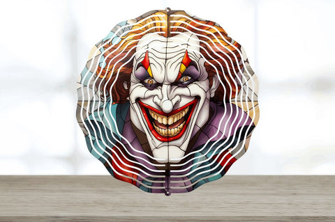 Joker Face Creepy Clown Wind Spinner Sublimation Regulrcrative 