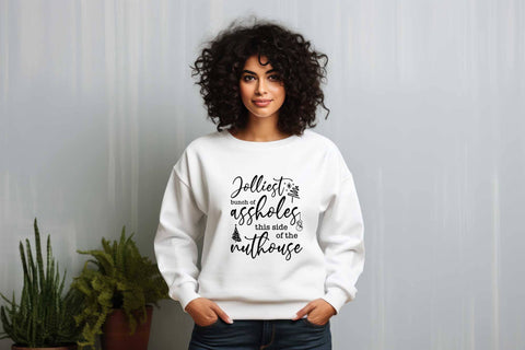 Jolliest Bunch of Assholes Svg File for Merry Christmas Winter Holiday, Ugly Sweater Svg, Merry Christmas Svg, Sarcastic Christmas Svg, Winter Svg SVG DesignDestine 