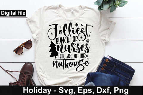 Jolliest bunch of nurses this side of the nuthouse svg, Christmas nurse t shirt, Holiday nurse svg, Christmas svg, Cut files, Christmas Cricut, Christmas Holiday SVG Isabella Machell 