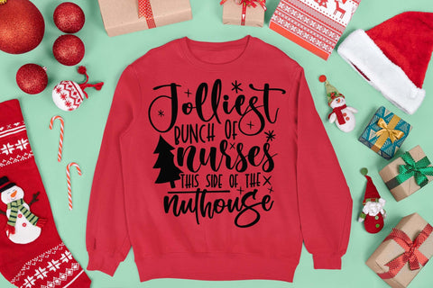 Jolliest bunch of nurses this side of the nuthouse svg, Christmas nurse t shirt, Holiday nurse svg, Christmas svg, Cut files, Christmas Cricut, Christmas Holiday SVG Isabella Machell 