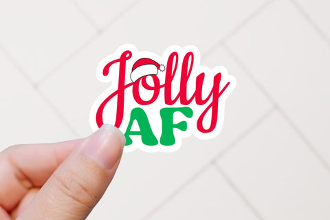 Jolly AF PNG, Funny Christmas Stickers Sublimation CraftLabSVG 