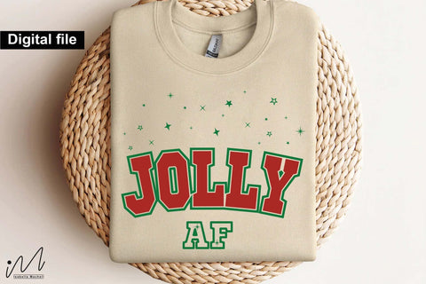 Jolly AF SVG, Funny Christmas Quote Cut File for Cricut and Silhouette SVG Isabella Machell 