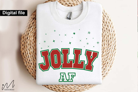 Jolly AF SVG, Funny Christmas Quote Cut File for Cricut and Silhouette SVG Isabella Machell 