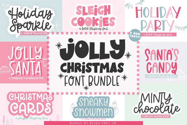 Jolly Christmas Font Bundle V1 Font Blush Font Co. 