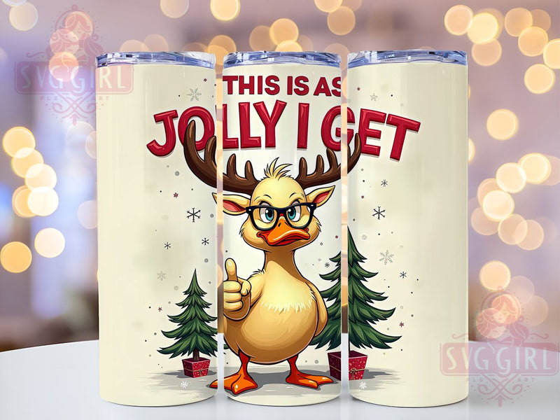 Jolly Duck Tumbler, Funny Duck Design, 20 oz Tumbler Wrap, Digital Download, Sublimation PNG, Quirky Gift, Holiday Humor Decor, Cute Duck Illustrations Sublimation SvggirlplusArt 