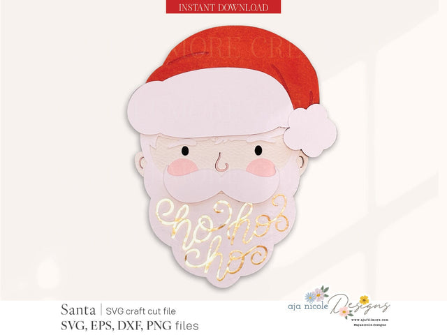 Jolly Layered Santa SVG SVG Aja Nicole Designs 