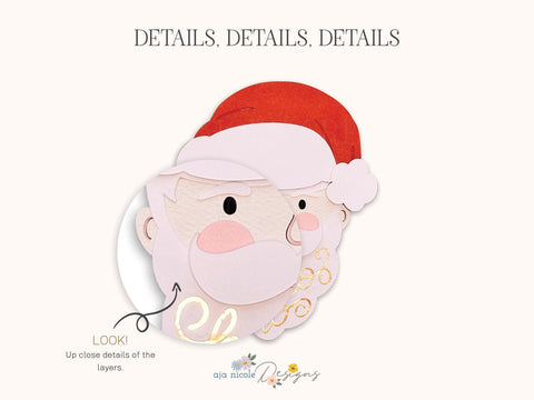 Jolly Layered Santa SVG SVG Aja Nicole Designs 