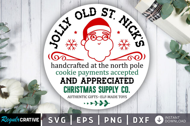 Jolly old st nicks handcrafted at the SVG Design SVG Regulrcrative 