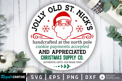 Jolly old st nicks handcrafted at the SVG Design SVG Regulrcrative 