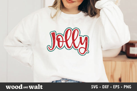 Jolly Outline SVG | Christmas Shirt SVG SVG Wood And Walt 