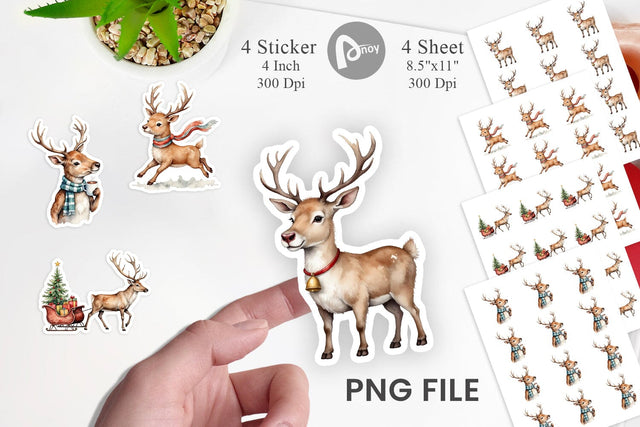 Jolly Reindeer Sticker Sublimation artnoy 